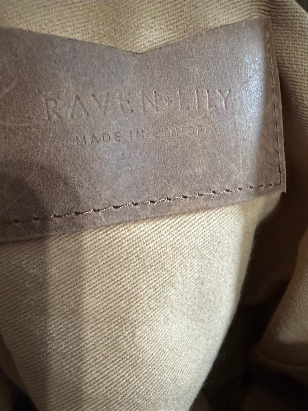 Raven + Lily Brown Leather Backpack with Front Flap and Pockets - Picture 6 of 6